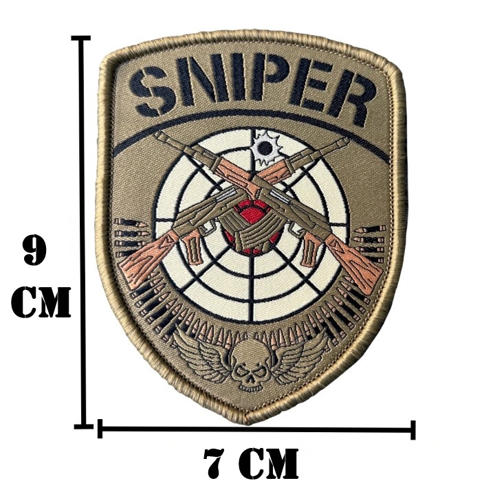 SNIPER SHIELD Patch coyote - con velcro sul retro