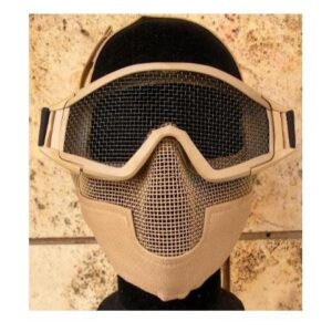 Combinazione Goggle a rete + sottomaschera a rete tan