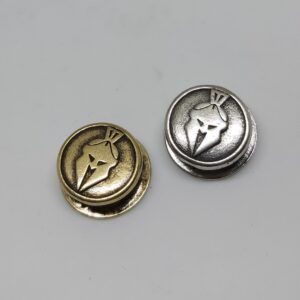 Spartan Helmet Shield Bead in metallo