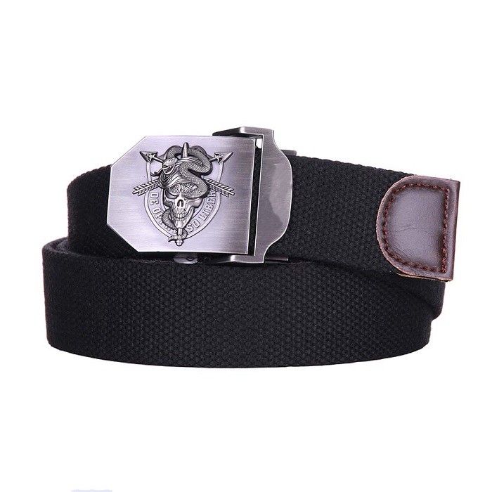 101 INC Special Forces Black - cinta da pantalone nera- lunghezza 130 cm
