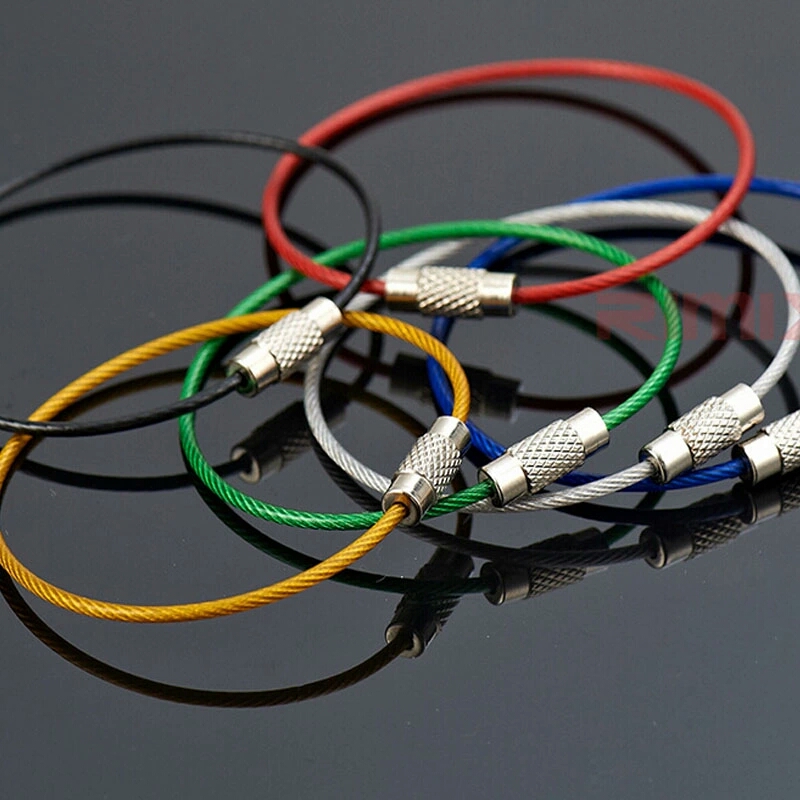 Circle Key chain in acciaio rivestito in gomma - colori vari