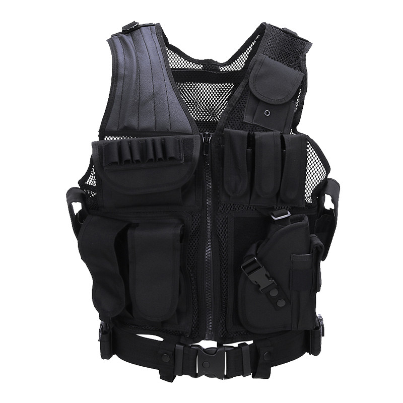 101 Inc. Tactical Vest Predator Black - taglia unica - con cinturone incluso