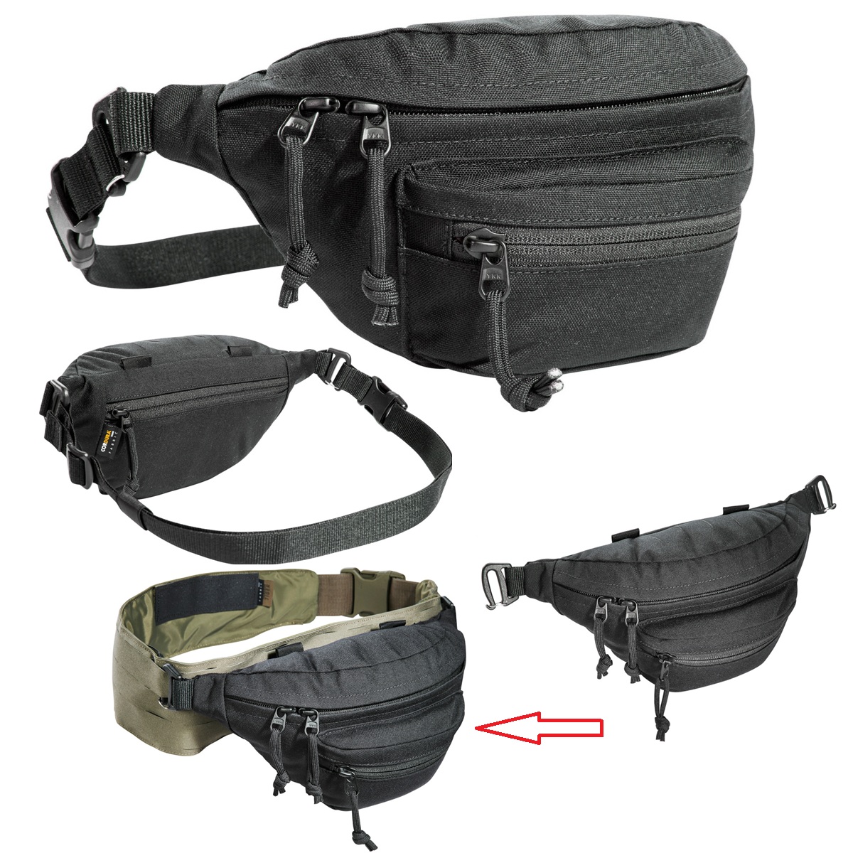 TASMANIAN TIGER MODULAR HIP BAG BLACK (7185)