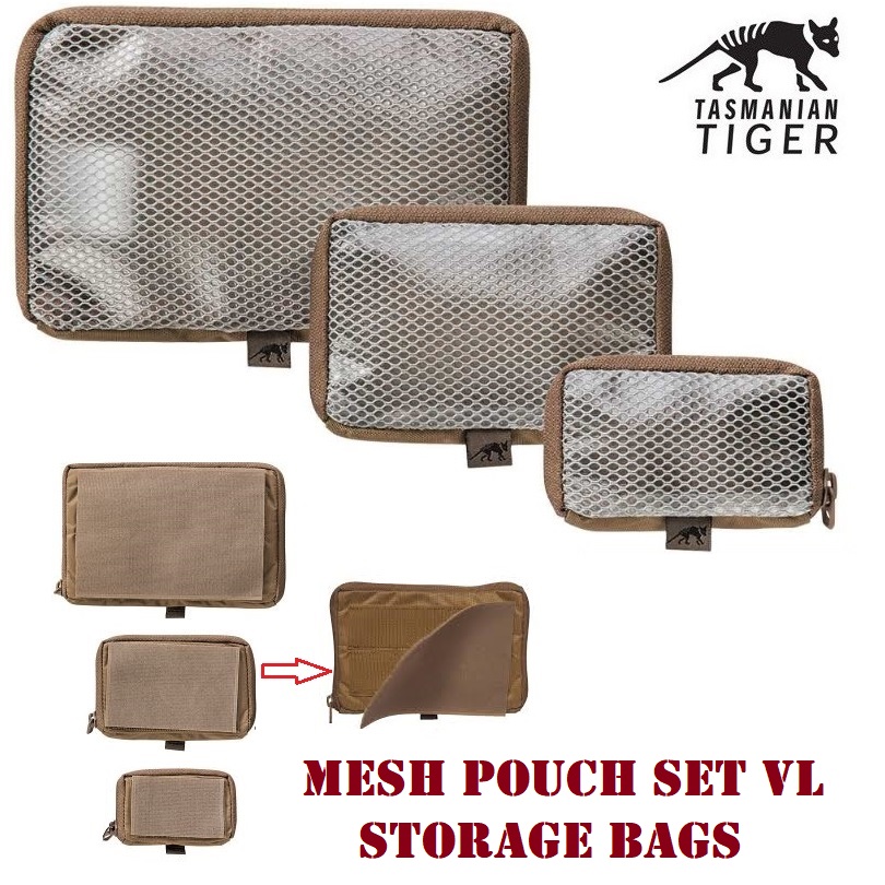TASMANIAN TIGER MESH POUCH VL SET COYOTE BROWN(7222)