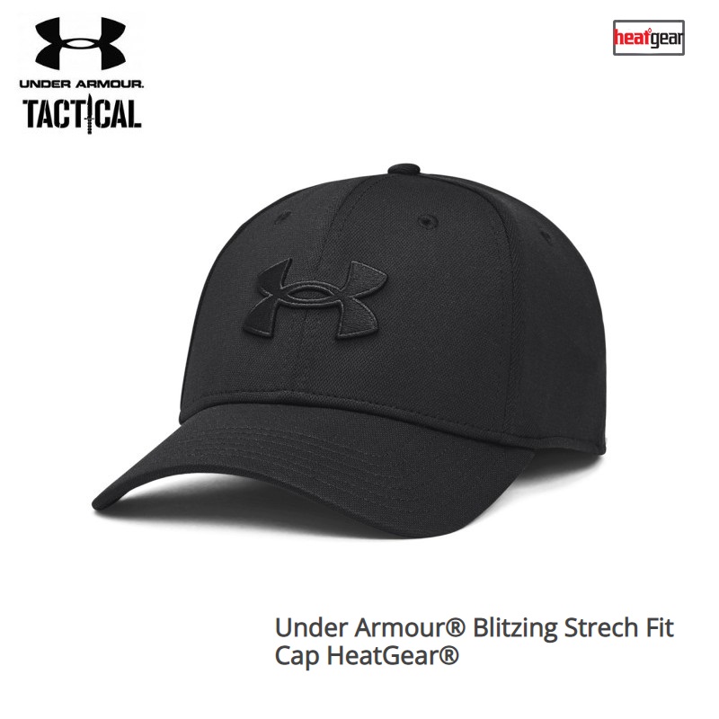 UNDER ARMOUR BLITZING STRECH FIT CAP HEATGEAR BLACK (1376700)