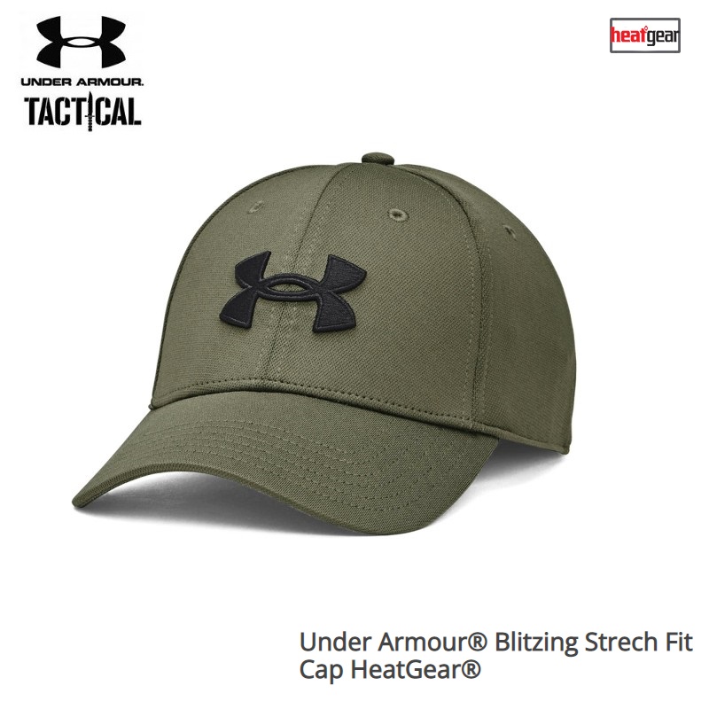 UNDER ARMOUR BLITZING STRECH FIT CAP HEATGEAR OLIVE DRAB (1376700)