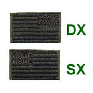 USA flag olive drab patch ricamata