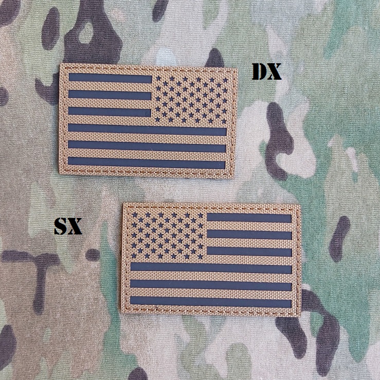 USA FLAG PATCH COYOTE - LASER CUT DESIGN - INFRARED