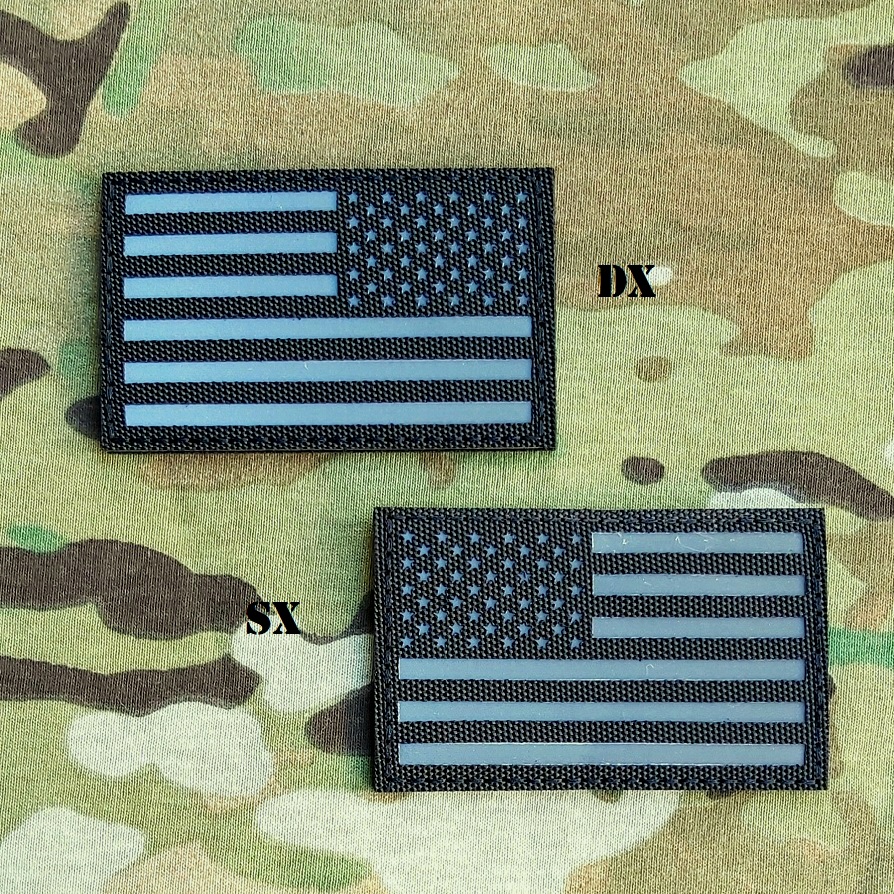 USA FLAG PATCH BLACK - LASER CUT DESIGN - INFRARED/REFLECTIVE