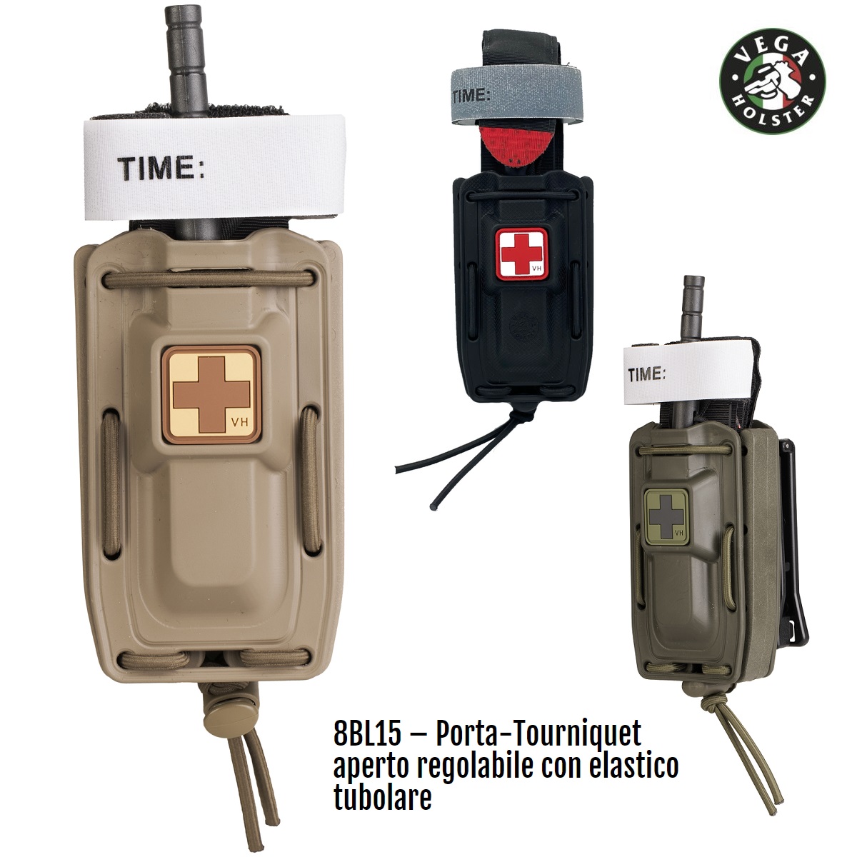 Vega Holster Porta-Tourniquet aperto regolabile con elastico tubolare (8BL15)