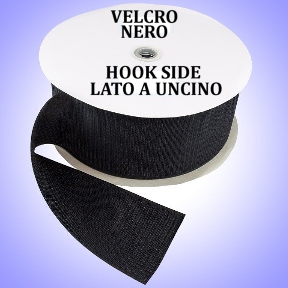 Velcro Nero - lato uncino - altezza 10cm