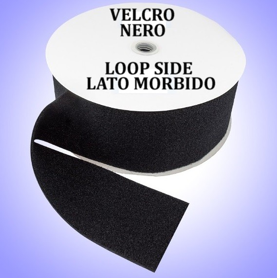 Velcro Nero - lato morbido - altezza 10cm