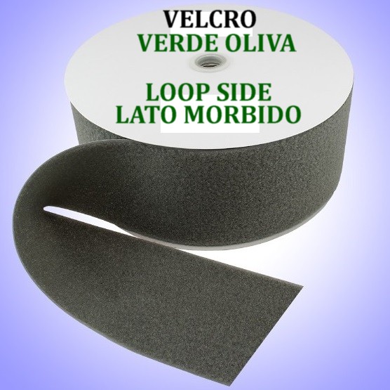 Velcro Verde Oliva - lato morbido - altezza 10cm