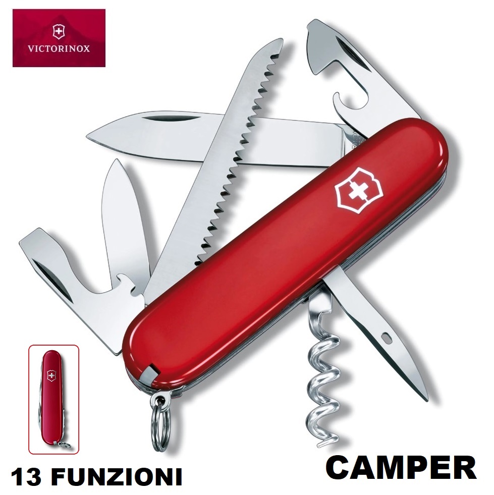 VICTORINOX CAMPER RED - COLTELLINO MULTIUSO 13 FUNZIONI - 91mm (1.3613)