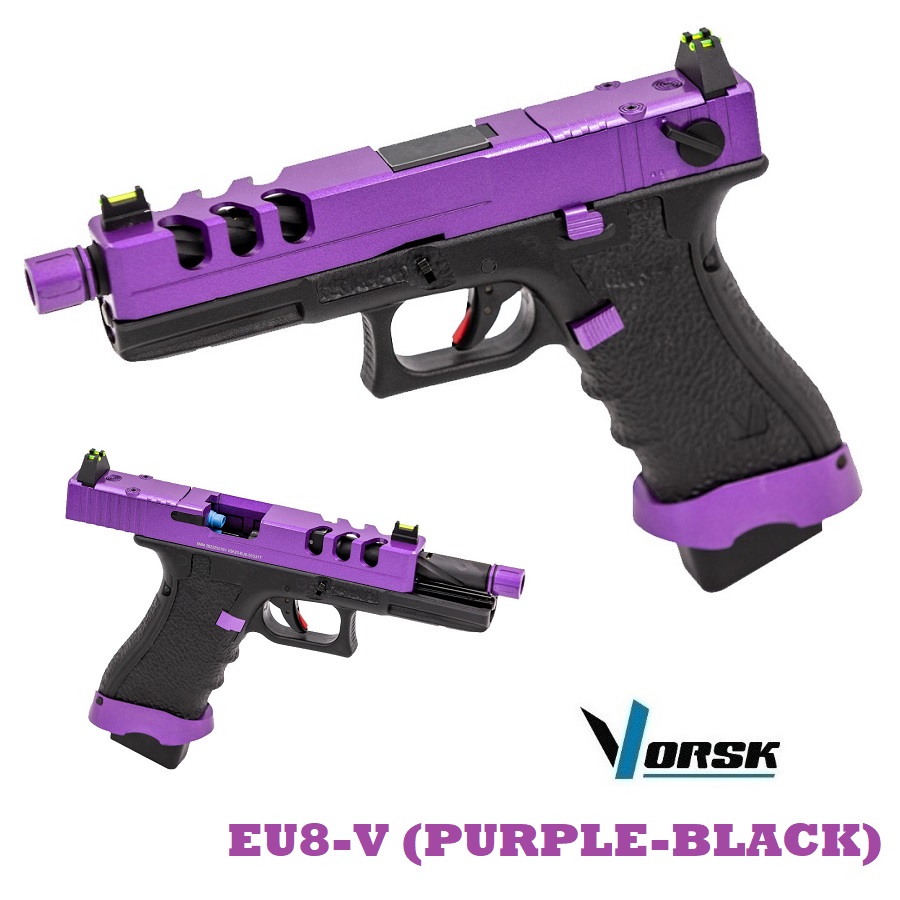 VORSK EU-18 PURPLE/BLACK Gas Blow-back - Vented Slide (VGP-01-52)