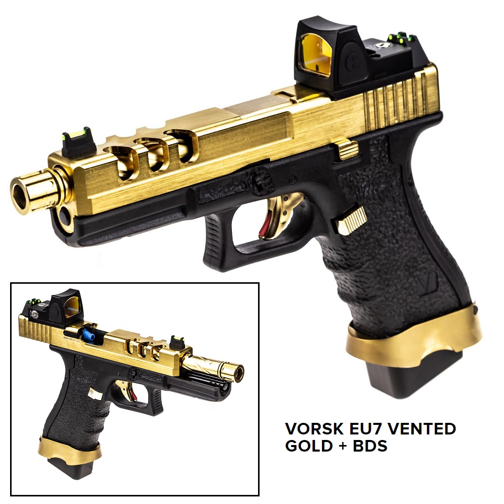 VORSK EU-17 GOLD/BLACK Gas Blow-back with red dot(VGP-01-26-BDS)