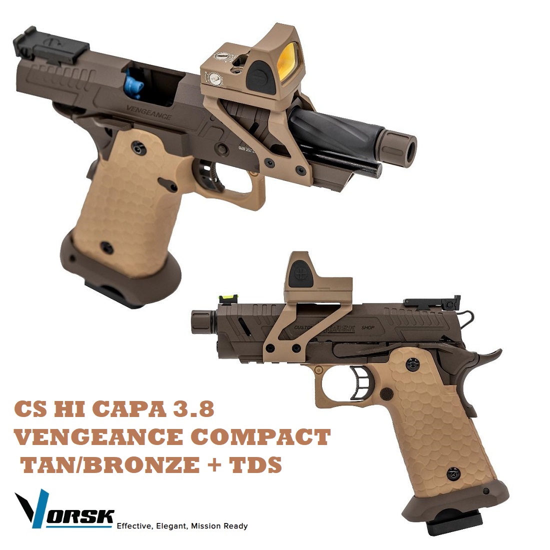 VORSK HI-CAPA 3.8 VENGEANCE COMPACT TAN/BRONZE + TDS SCARRELLANTE (VGP-02-CS-08-TDS)