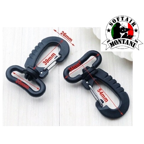 Webbing Plastic Swivel Snap Hook - moschettone plastica nero