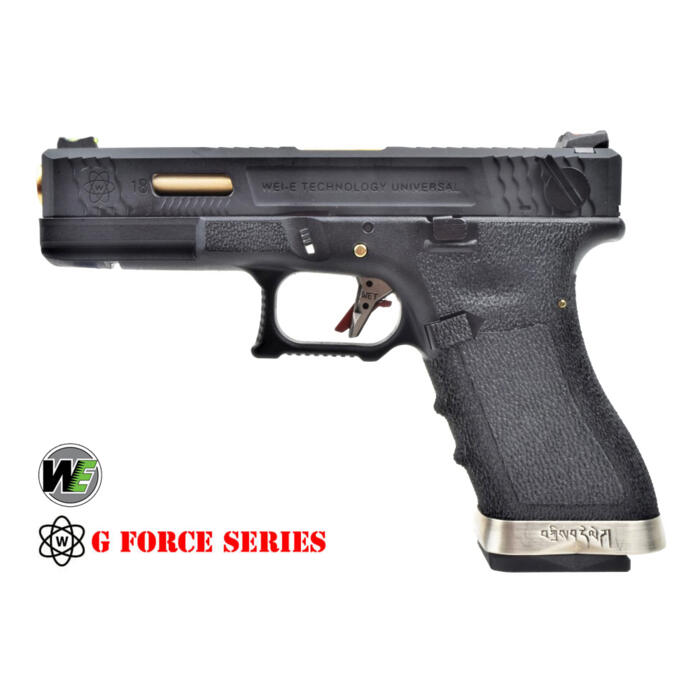 WE G FORCE G18 BLACK-GOLD - FULL METAL - CO2