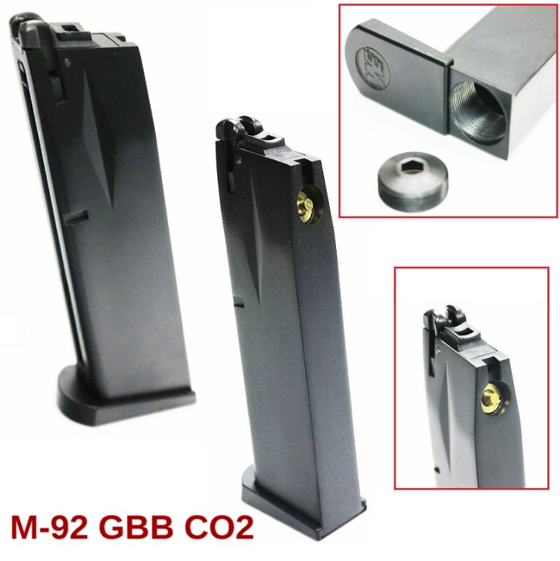WE M-92 CO2 caricatore in metallo- nero
