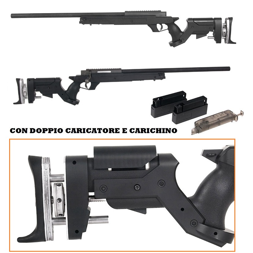 Well Carabina MB05 nera a molla con 2 Caricatori da 25 BB