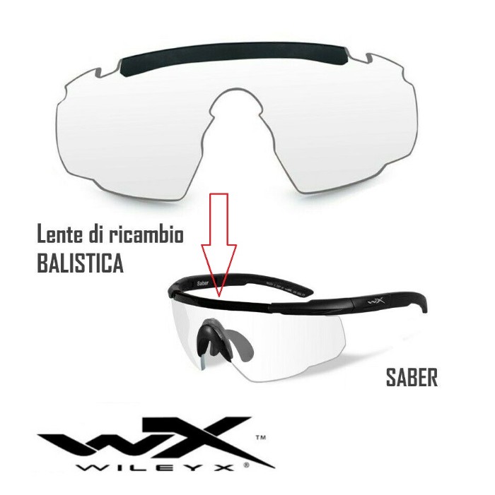 WILEY X SABER ADVANCED CLEAR LENS(WY-306C)ricambio