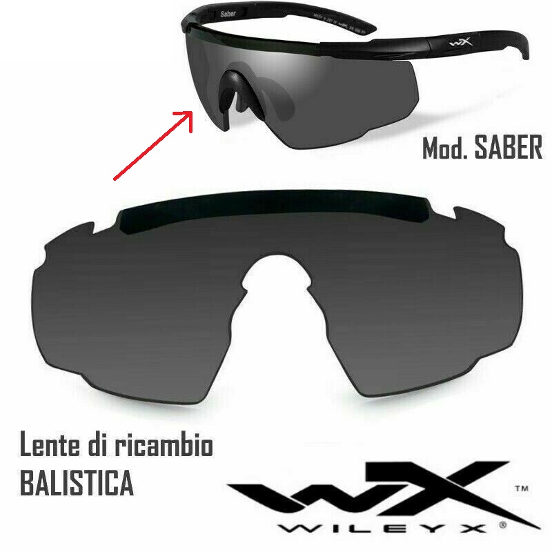 WILEY X SABER ADVANCED SMOKE GREY LENS(WY-306S) lente di ricambio nera