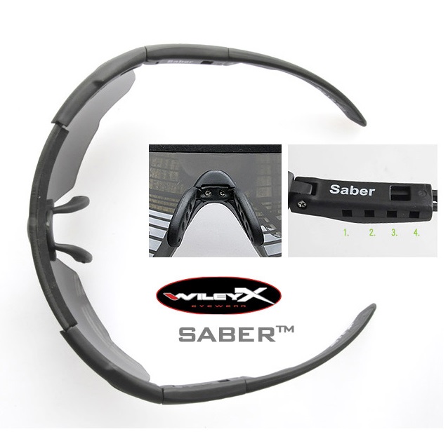 Wileyx SABER Advanced Balistic Black- kit 3 lenti+custodia semirigida (mod.308) - immagine 5