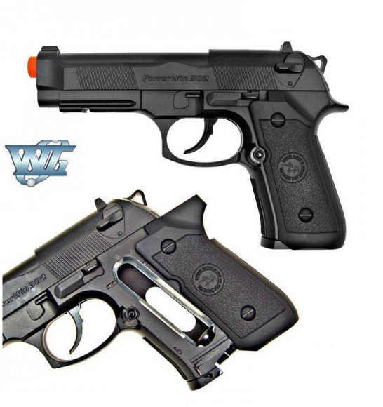 Win Gun High Power M9 CO2 Airsoft GAS Pistol - Black