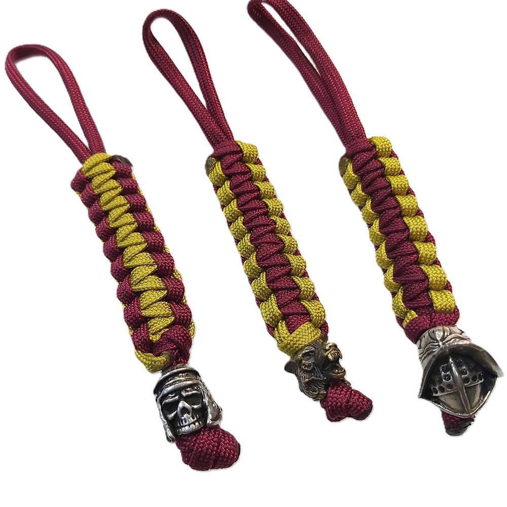 Zipper pull / knife lanyard / portachiavi in Paracord e bead in metallo - Image 2