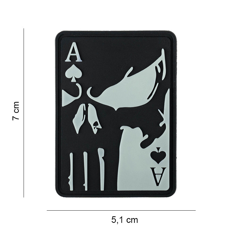 101 Inc Ace of spades punisher Glow in the dark PVC patch (7079)