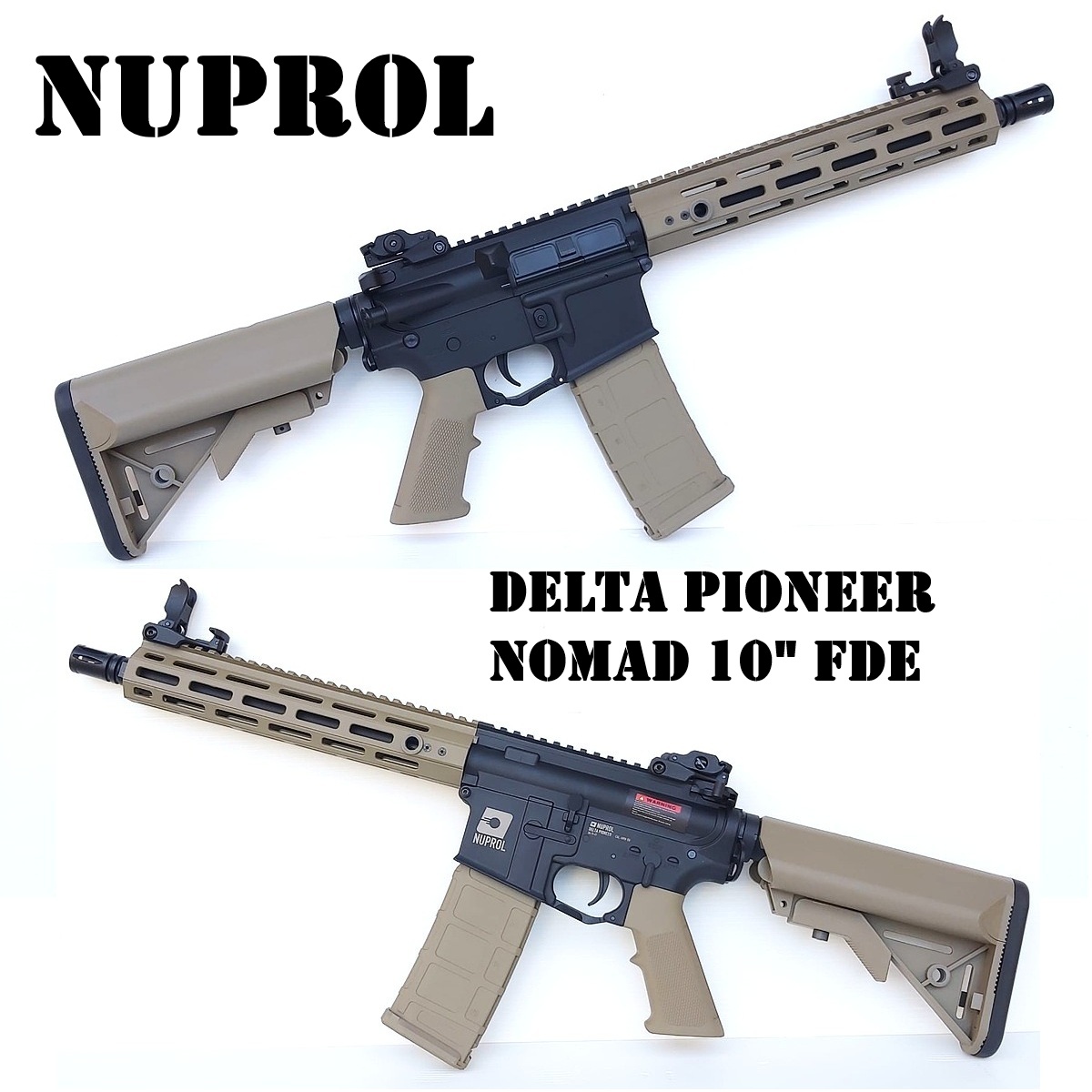 NUPROL M4 MLOK DELTA PIONEER NOMAD 10" Black/FDE (NEG-DPN-10-FDE)