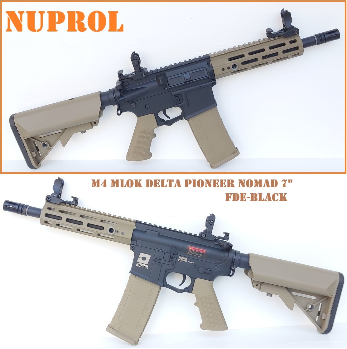 NUPROL M4 MLOK DELTA PIONEER NOMAD 7" FDE/BLACK (NEG-DPN-7-FDE)