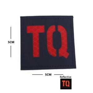 TQ - Tourniquet Patch black/red reflective patch - laser cut - 5 x 5 cm