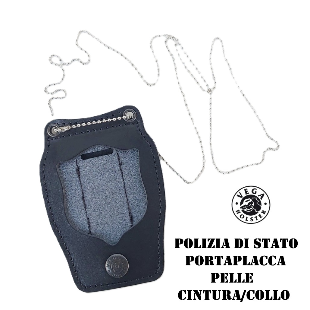 Vega Holster 1WB – Portaplacca in Pelle da Cintura o da Collo · Polizia di Stato