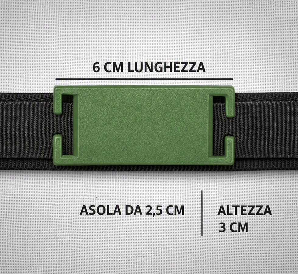 Gruppo Sanguigno Olive/Black- su piastrina di plastica MOLLE compatibile- 6 x 3 cm - Image 4