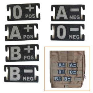 Piastrina Gruppo Sanguigno Nera - MOLLE compatibile- 6 x 3 cm - plastica