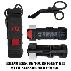 Mil‑Tec Rhino Rescue Tourniquet Kit Black· Pouch MOLLE · Forbici Incluse · High‑Performance · 700D (16027402)