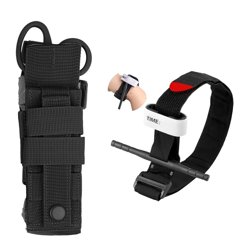 Mil‑Tec Rhino Rescue Tourniquet Kit Black· Pouch MOLLE · Forbici Incluse · High‑Performance · 700D (16027402) - immagine 2