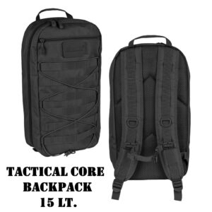 Mil‑Tec Tactical Core Daypack Black · Zaino Tattico MOLLE 15L · 14042102