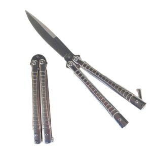 Albainox Balisong Gray Steel Satin · 3Cr13MoV · Butterfly Knife 02211