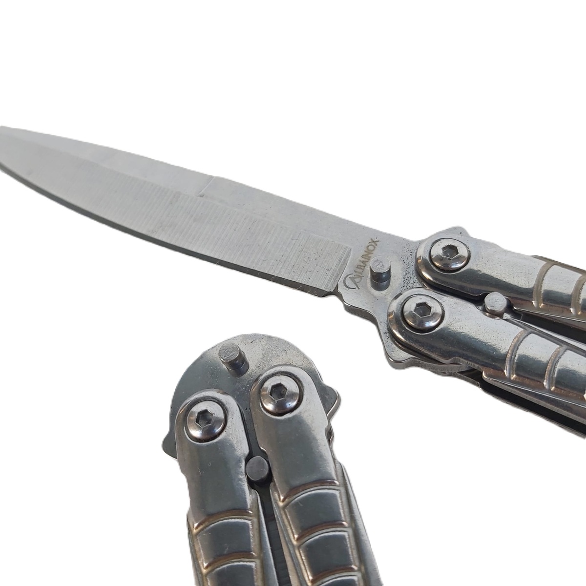 Albainox Balisong Gray Steel Satin · 3Cr13MoV · Butterfly Knife 02211 - immagine 3