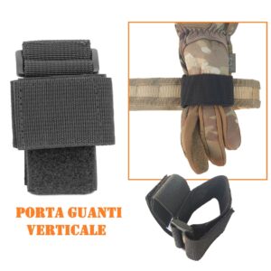 OPENLAND Porta Guanti Verticale Nero · Nylon · Velcro Regolabile · (OPT‑24808)