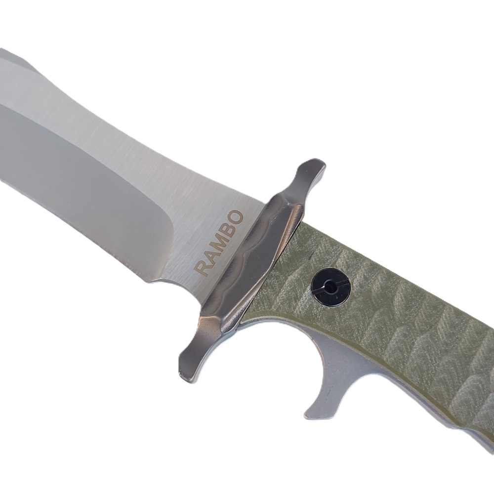 Coltello Rambo V Last Blood · Replica Full Tang · Acciaio 420J2 · Fodero Cuoio · RM‑V - immagine 3