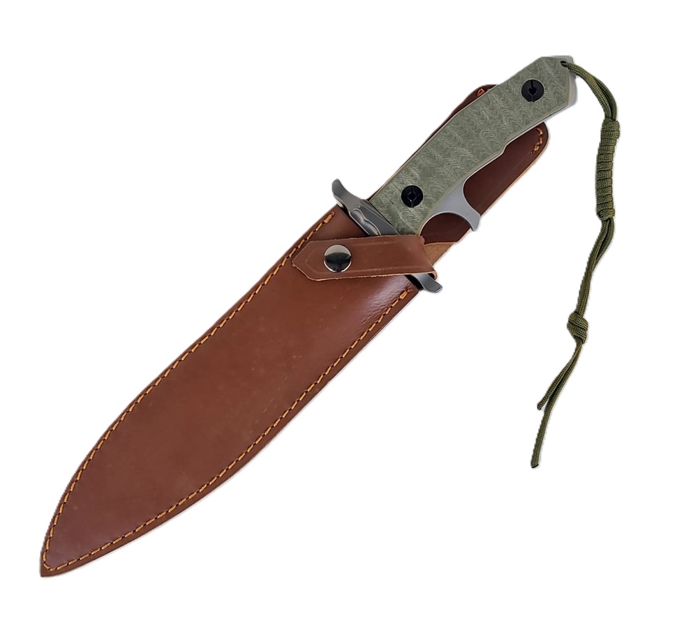 Coltello Rambo V Last Blood · Replica Full Tang · Acciaio 420J2 · Fodero Cuoio · RM‑V - immagine 4