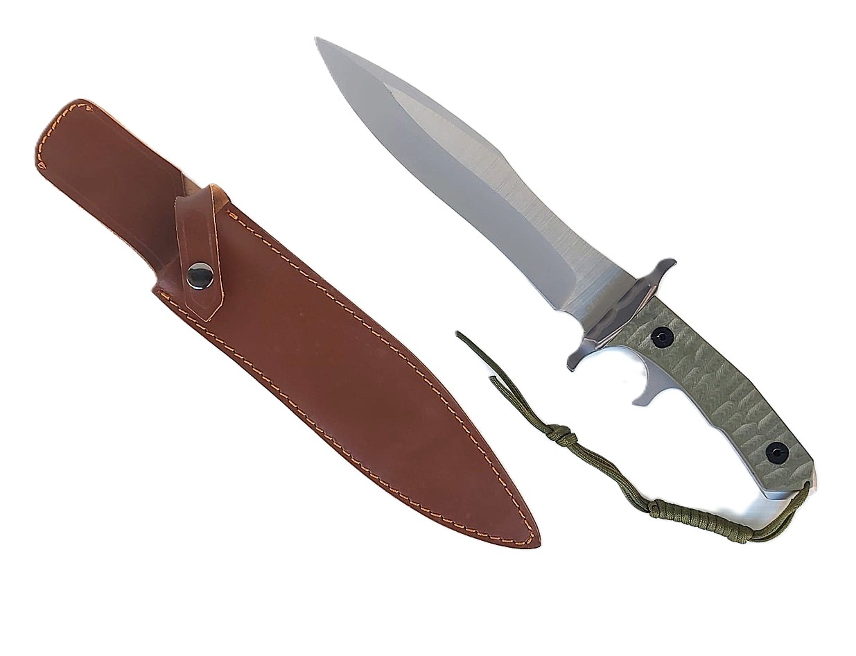 Coltello Rambo V Last Blood · Replica Full Tang · Acciaio 420J2 · Fodero Cuoio · RM‑V - immagine 6