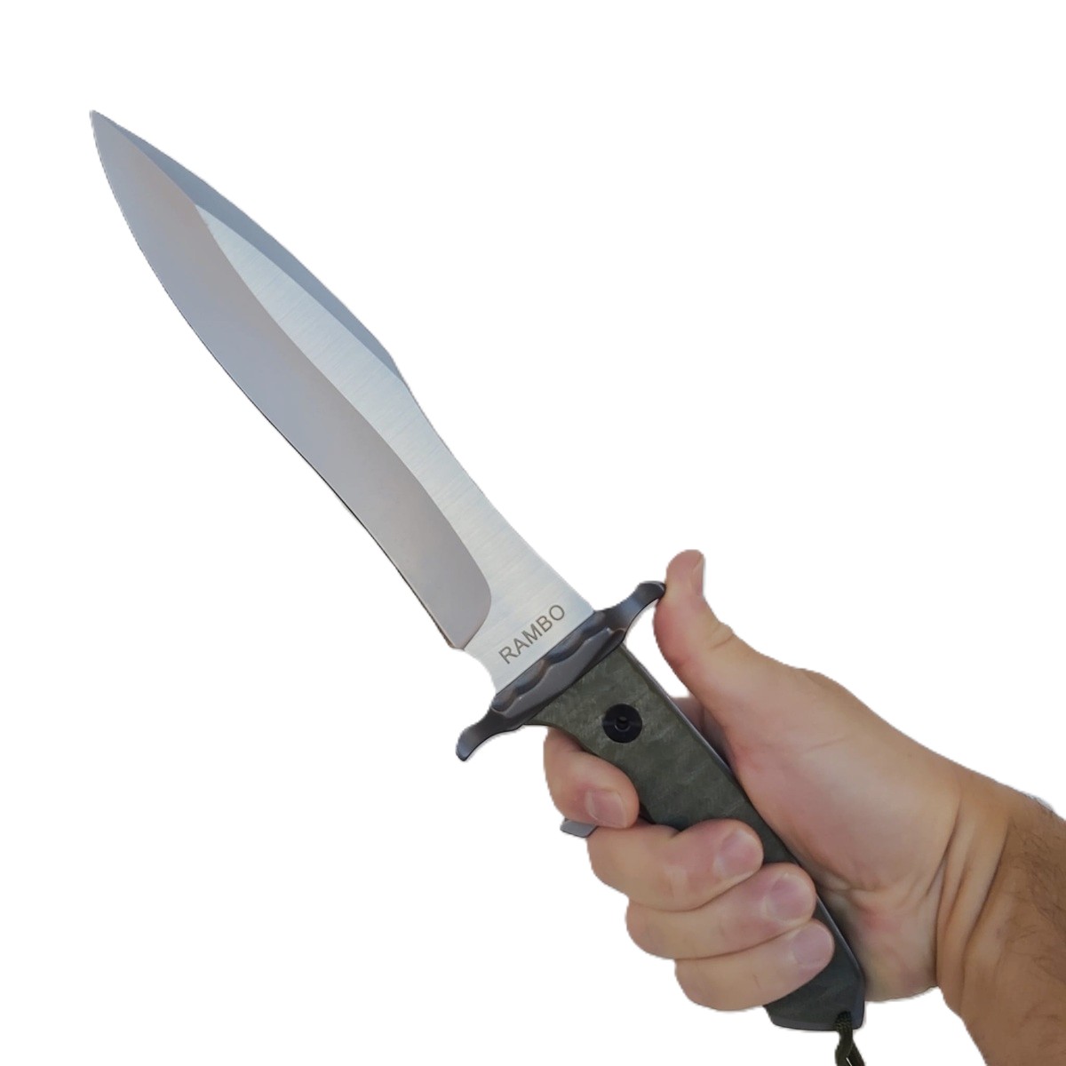 Coltello Rambo V Last Blood · Replica Full Tang · Acciaio 420J2 · Fodero Cuoio · RM‑V - immagine 8