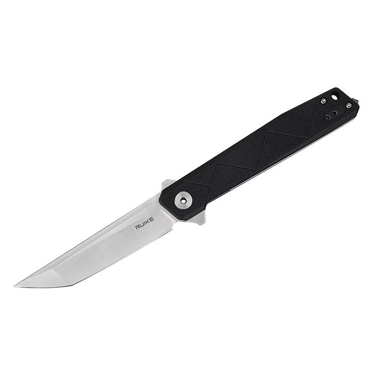 RUIKE P127‑B Black · Coltello Pieghevole 14C28N · G10/Carbon · Ball Bearings · Thumb Up - immagine 2
