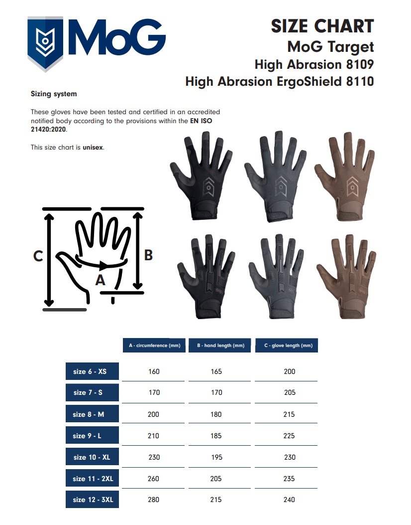 MoG – Target High Abrasion ErgoShield Tactical Glove · Black - Guanti professionali - immagine 2