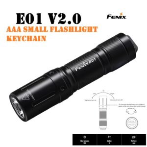 Fenix E01 V2.0 · Torcia AAA 100 Lumen · IP68 · Ultra‑Compatta · EDC - Keychain